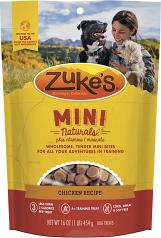 Treats:  Zukes Mini Natural Chicken Semi-Moist Training Treat 6 oz bag