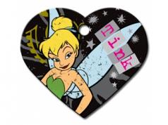 Engraved ID Tag:  Large Heart Shape Tinker Bell