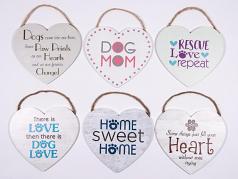 Wooden Sign: Heart Wooden Sign with Rope 6 Designs
