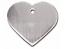 Engraved ID Tag:  Large Heart Shape Brushed Chrome