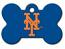 Engraved ID Tag:  Large Baseball NY Mets-- Bone Shape