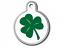 Engraved ID Tag:  Large Round Lucky Clover