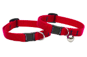 Lupine Cat Collar: Solid Red with or without a bell