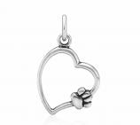 Paws on My Heart Pendant- Sterling Silver