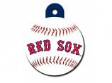 Engraved ID Tag:  Large Baseball Boston Red Sox-- Round Tag