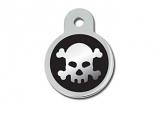Engraved ID Tag:  Small Round Skull