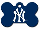 Engraved ID Tag:  Large Baseball NY Yankees-- Bone Shape