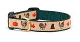 Dog Collars: 5/8" or 1" Wide Holiday, Thanksgiving Turkey Trot Clip Collar