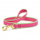 Pink with Lime Bamboo Leash- 5/8" or 1"