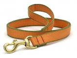 Tangerine with Pine Green Bamboo Leash- 5/8" or 1"