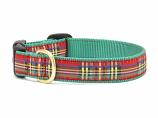 Dog Collars: 5/8" or 1" Wide Holiday, Christmas Sparkle Plaid Clip Collar