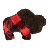 Dog Toy: Merry Bison Squeaker Toy in Red Plaid
