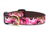 Dog Collars: 5/8" or 1" Wide Pink Camo Clip Collar
